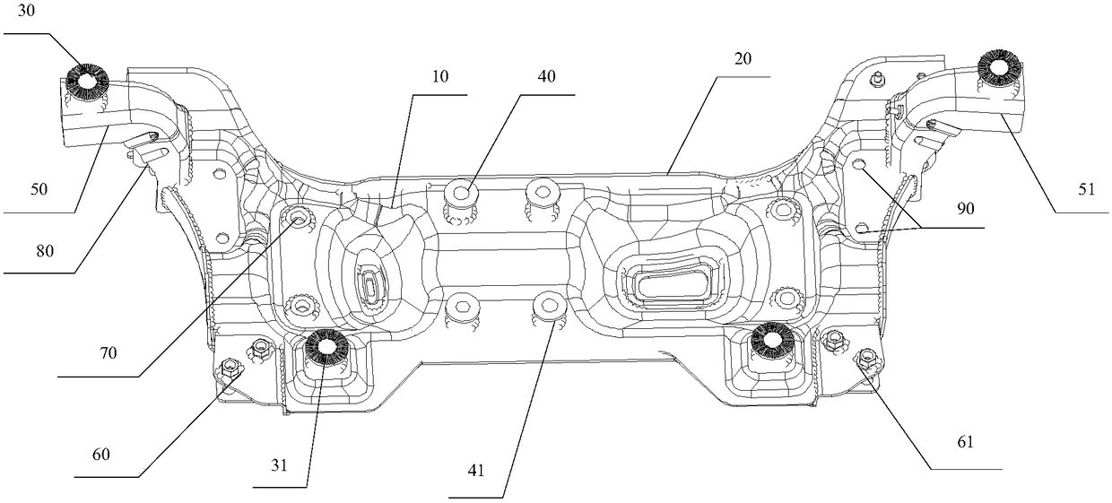 Vehicle front subframe, front suspension bracket and vehicle