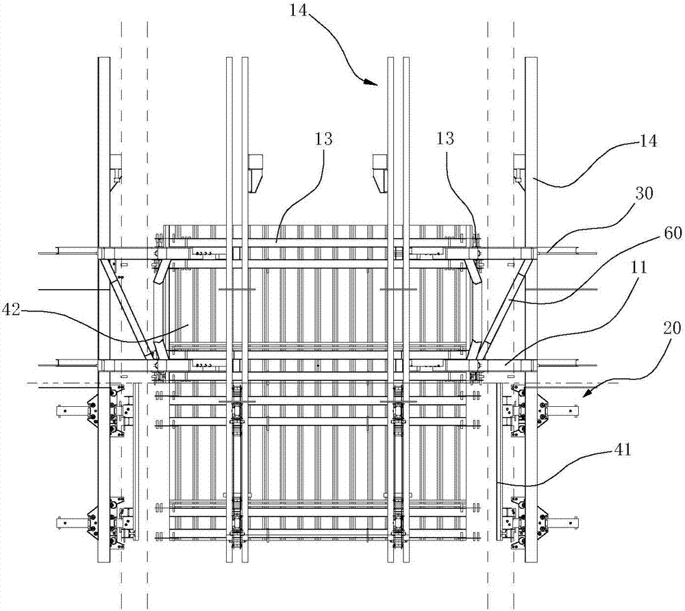 Self-elevating outer frame turning device for bridge high pier