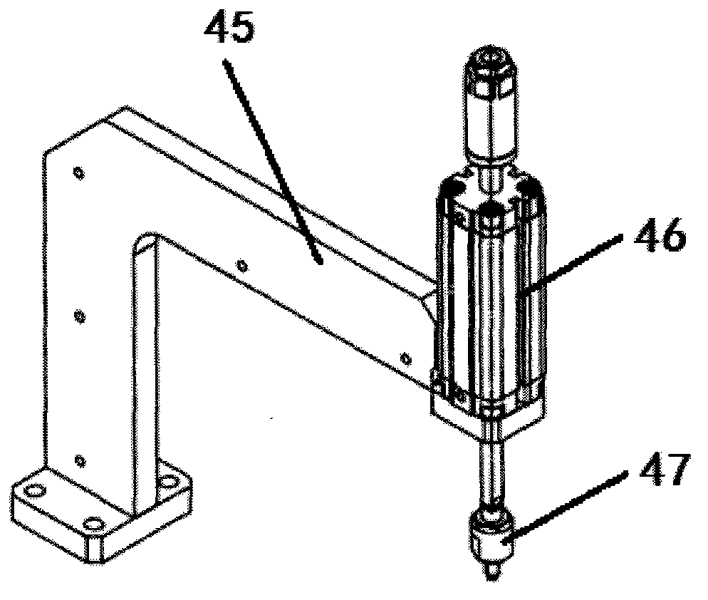 Material discharging mechanism of core column welding machine