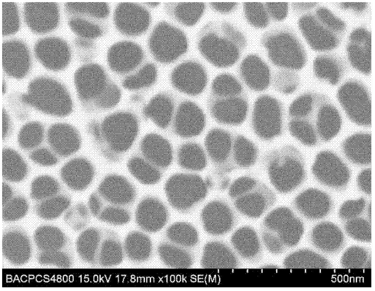 Method for preparing anodic aluminum oxide (AAO) template with large pore diameter and thin wall on silicon substrate