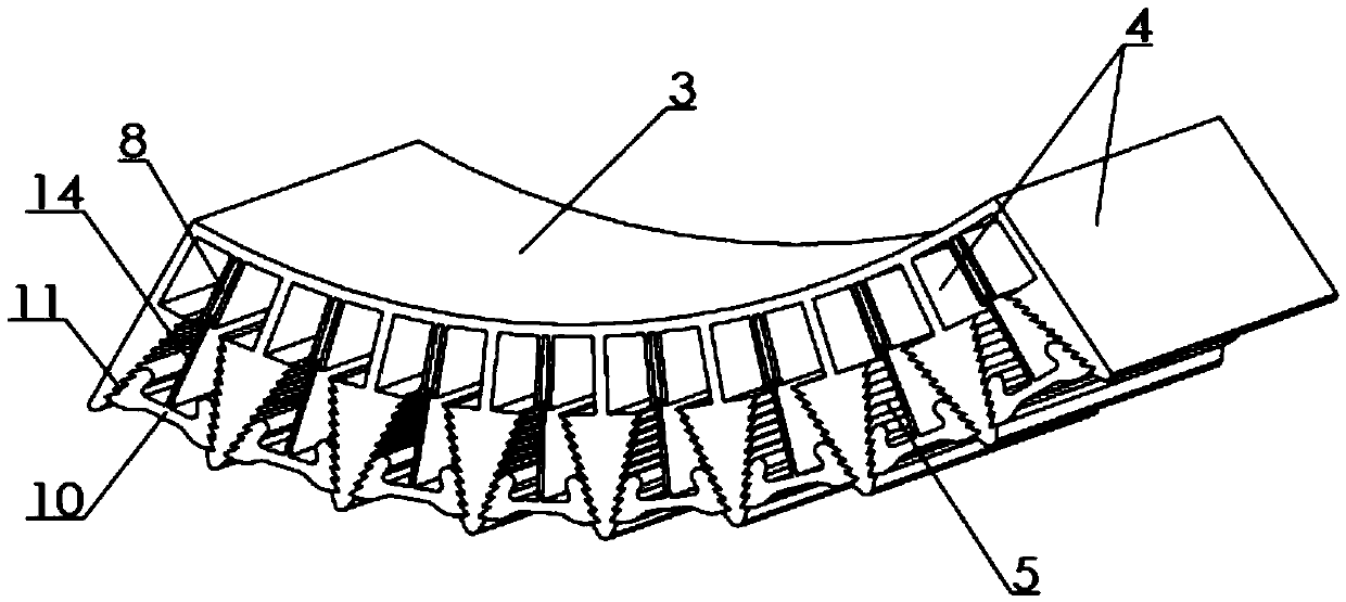 Aluminum alloy extrusion plate mold with curved surface internal corner adjusting function