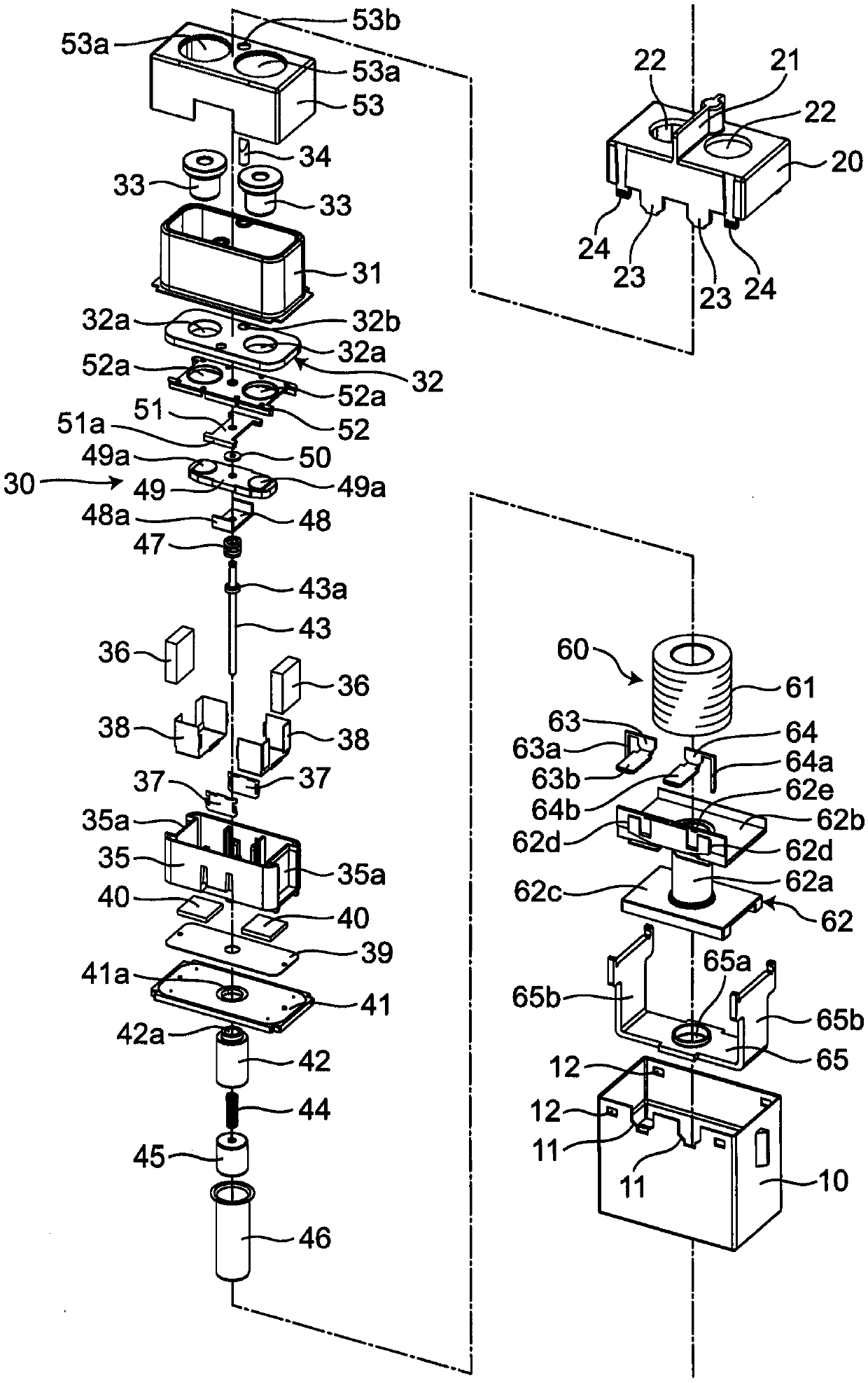 contact opening and closing device