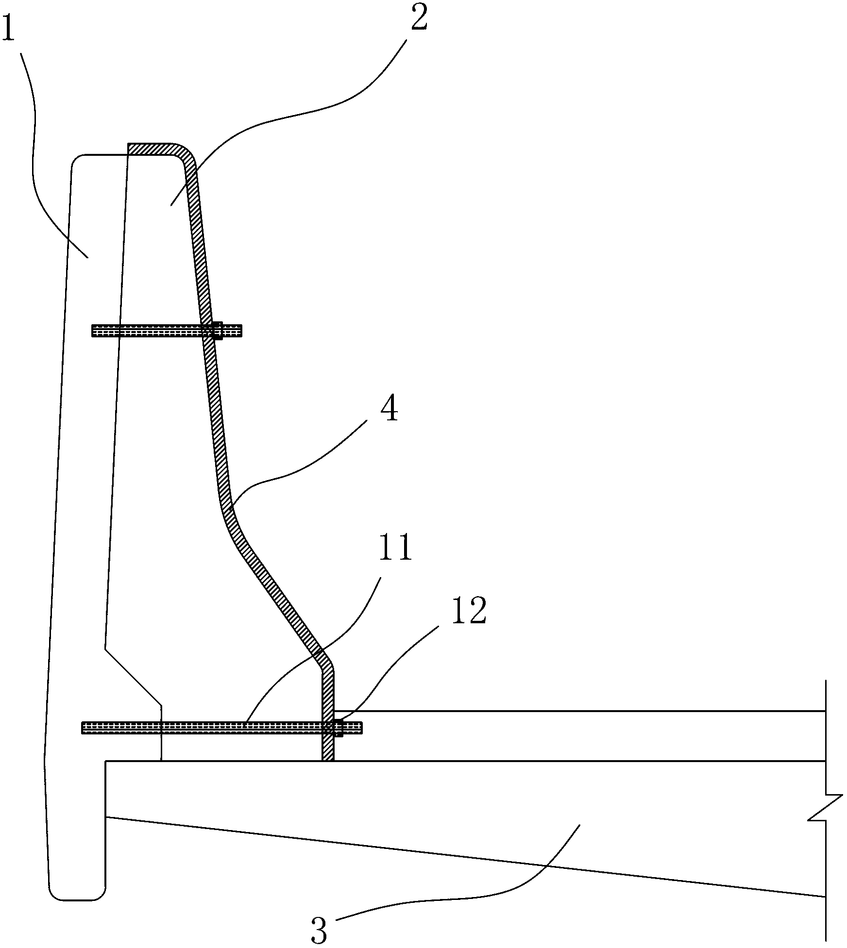 Construction method of combined prefabricated bridge anti-collision wall
