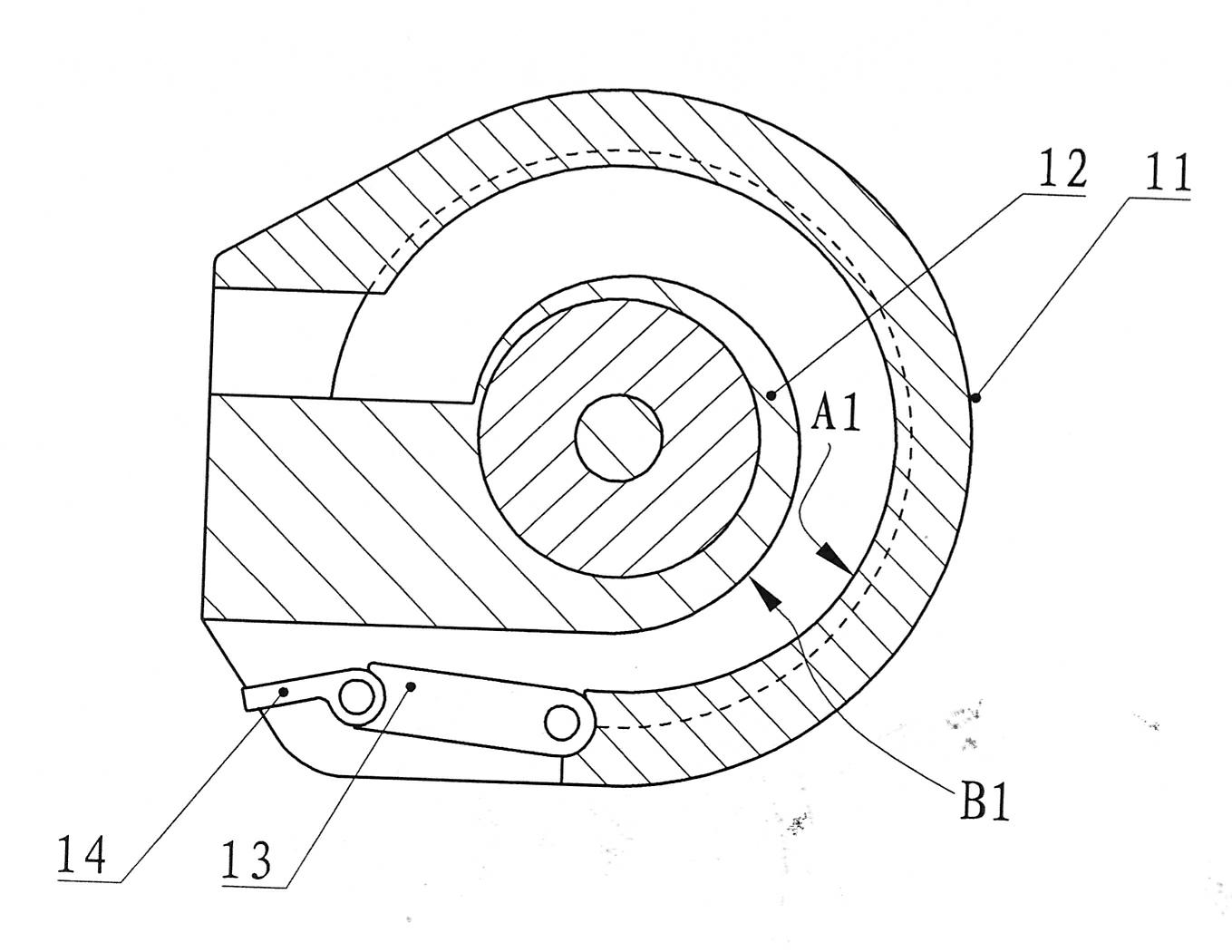 Channel for rotary extruding-type filter