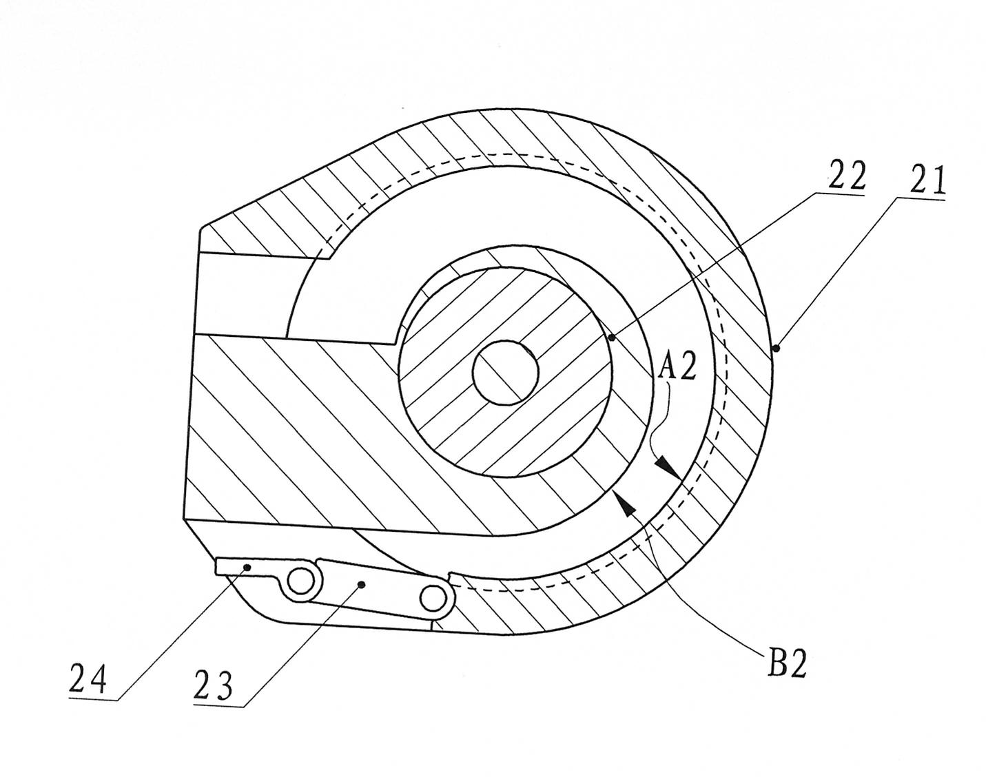 Channel for rotary extruding-type filter