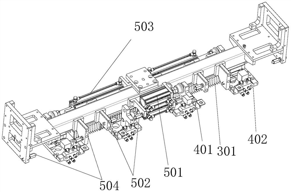 Variable-spacing battery cell taking and placing device