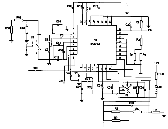 A kind of ultra-short wave radio receiving signal processing circuit