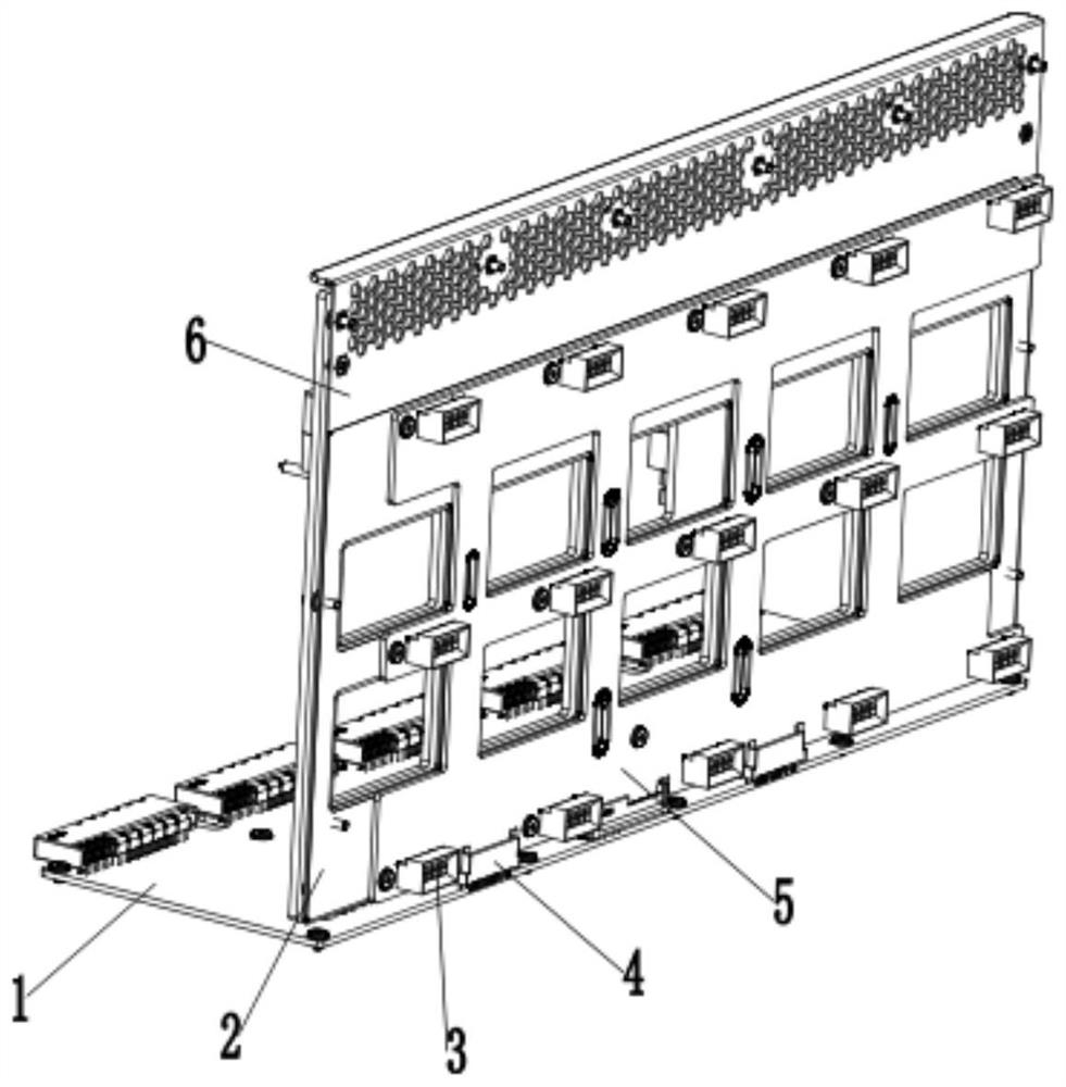 A 6u high-density server system power supply structure