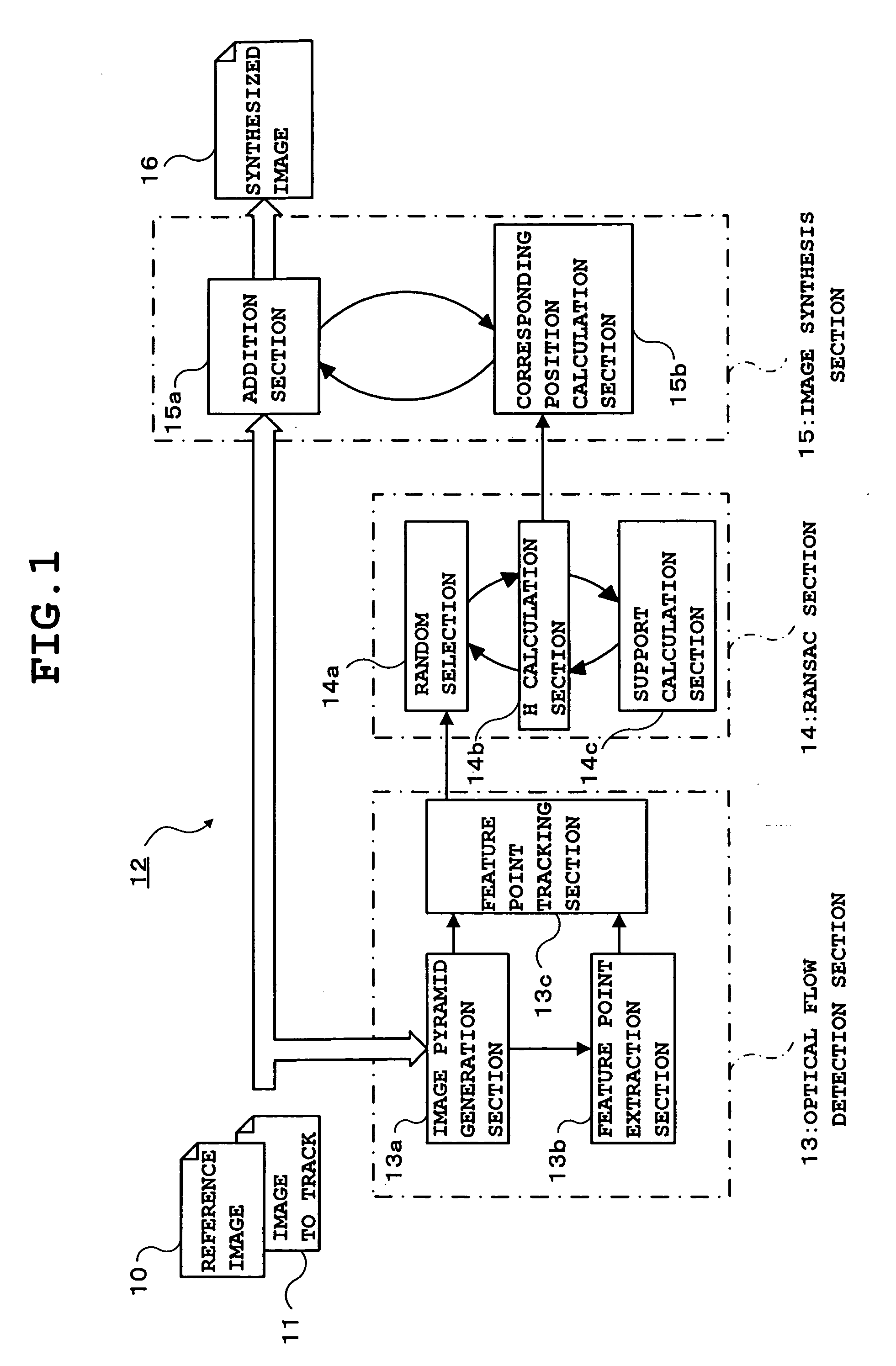 Apparatus and method for aligning images by detecting features