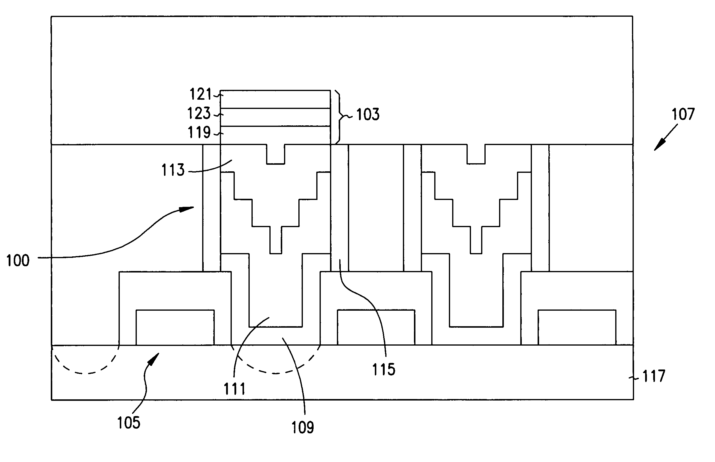 Method of forming a contact structure including a vertical barrier structure and two barrier layers