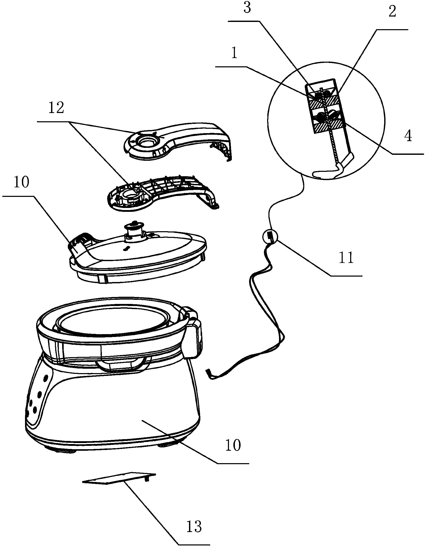 Electric pressure cooker cover opening and closing signal feedback device