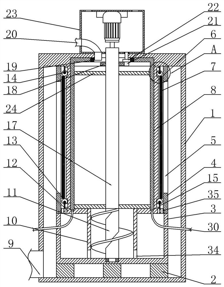 Stone cutting cooling water treatment device