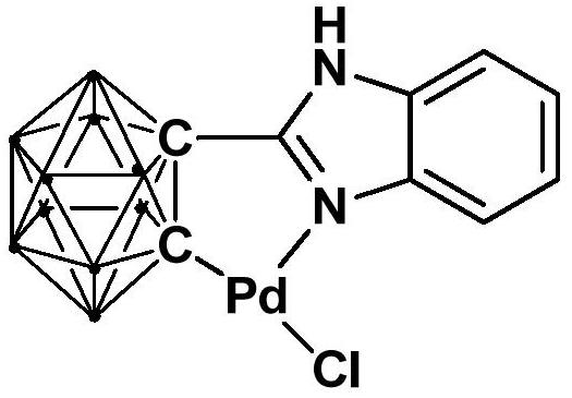Palladium complex containing ortho-position carborane based benzimidazole structure, preparation method and application thereof