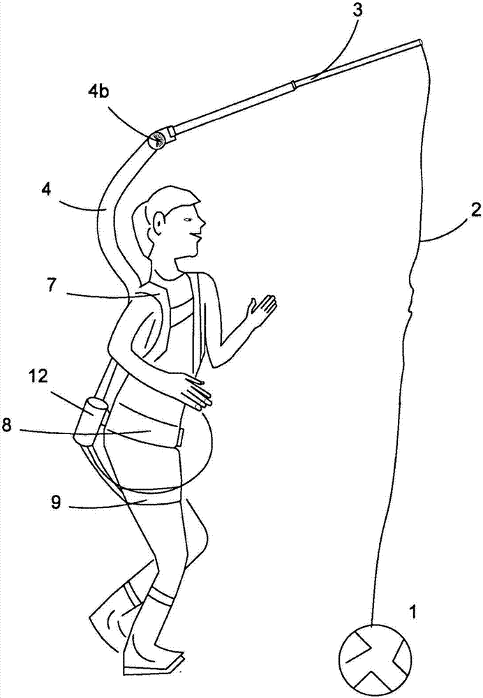 Training equipment comprising harness for ball training