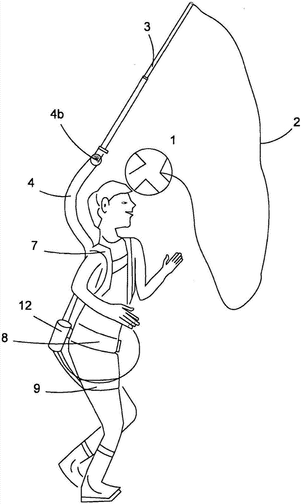 Training equipment comprising harness for ball training