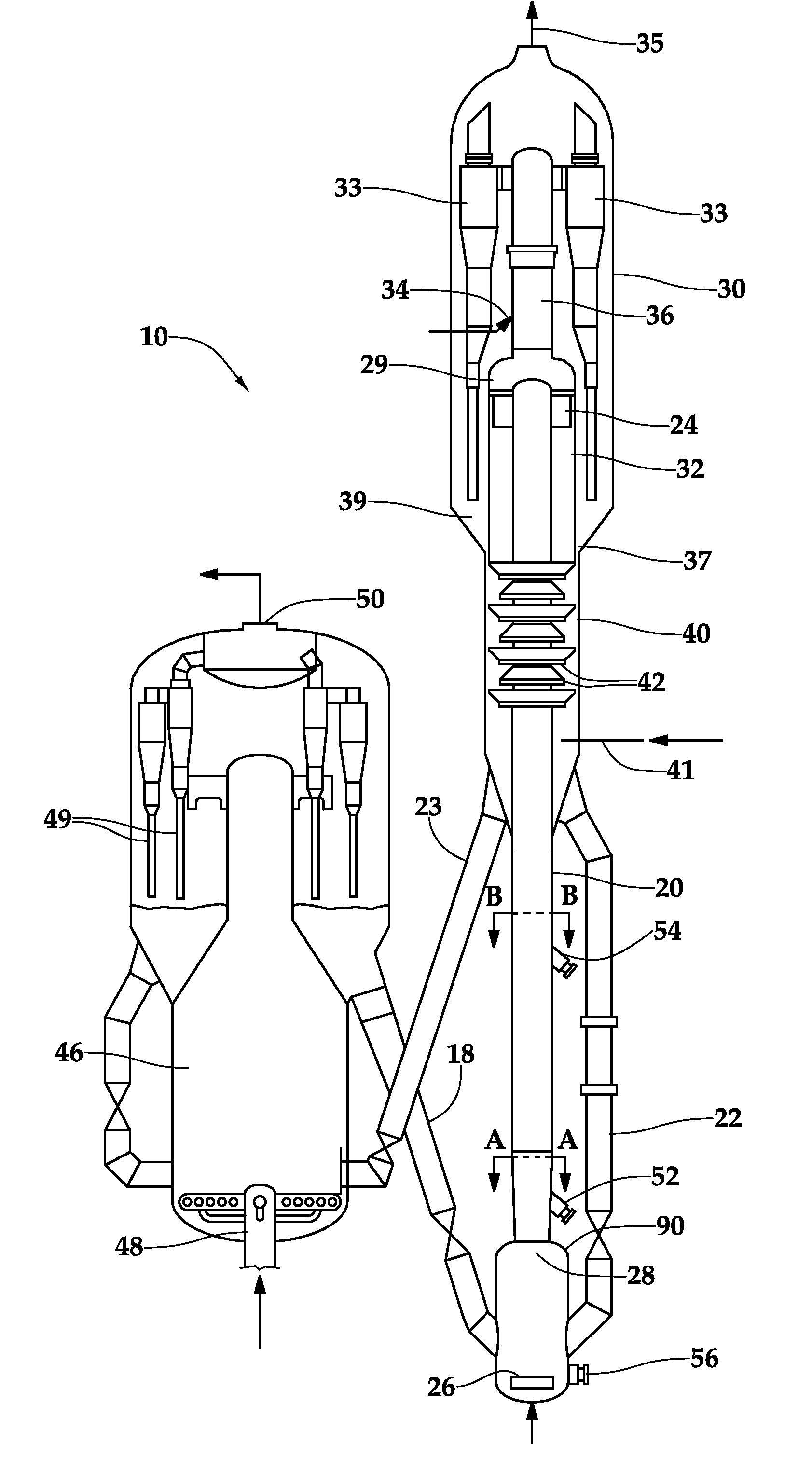 Fcc dual elevation riser feed distributors for gasoline and light olefin modes of operation