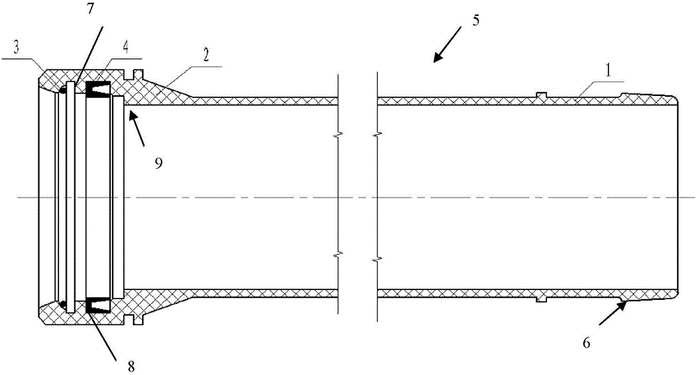 Glass-fiber-reinforced-plastic high-pressure petroleum conveying pipe capable of being connected rapidly