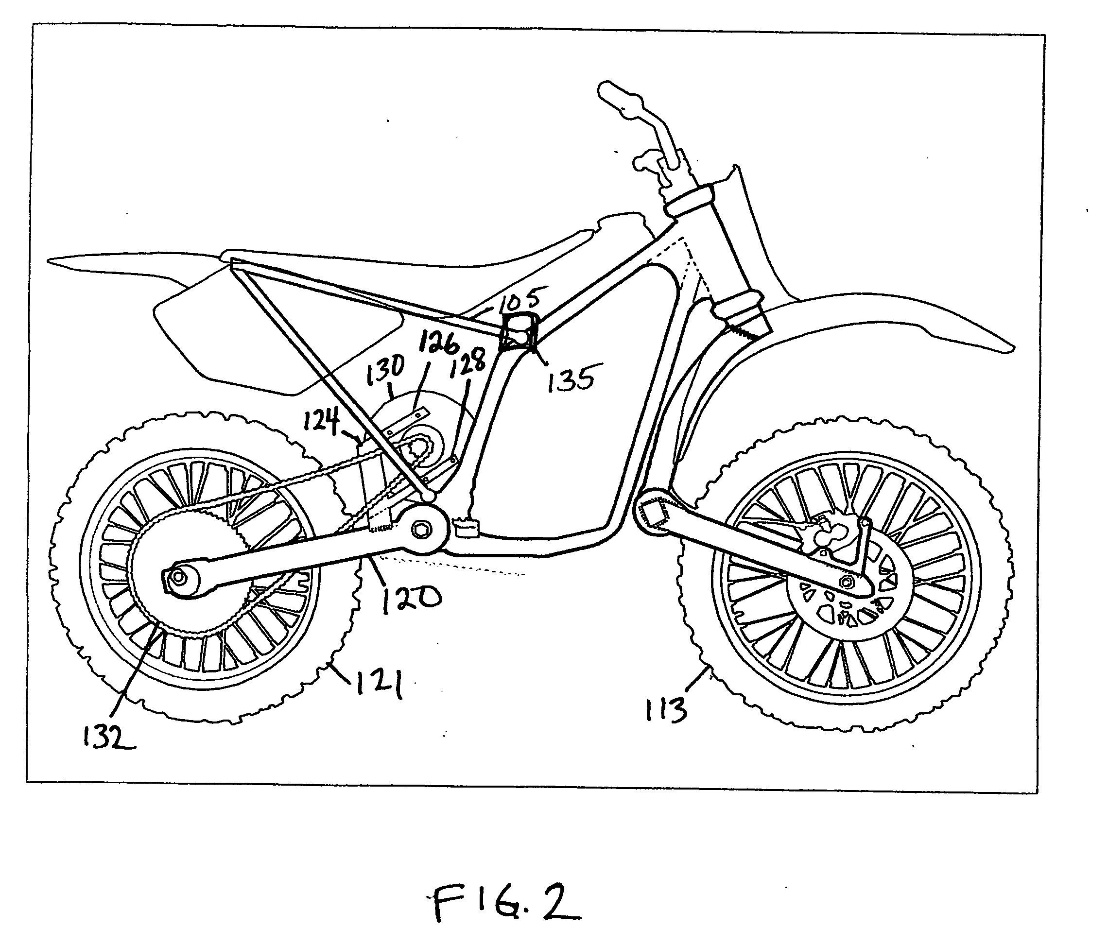 Motorcycle having torsion-acting shock absorption