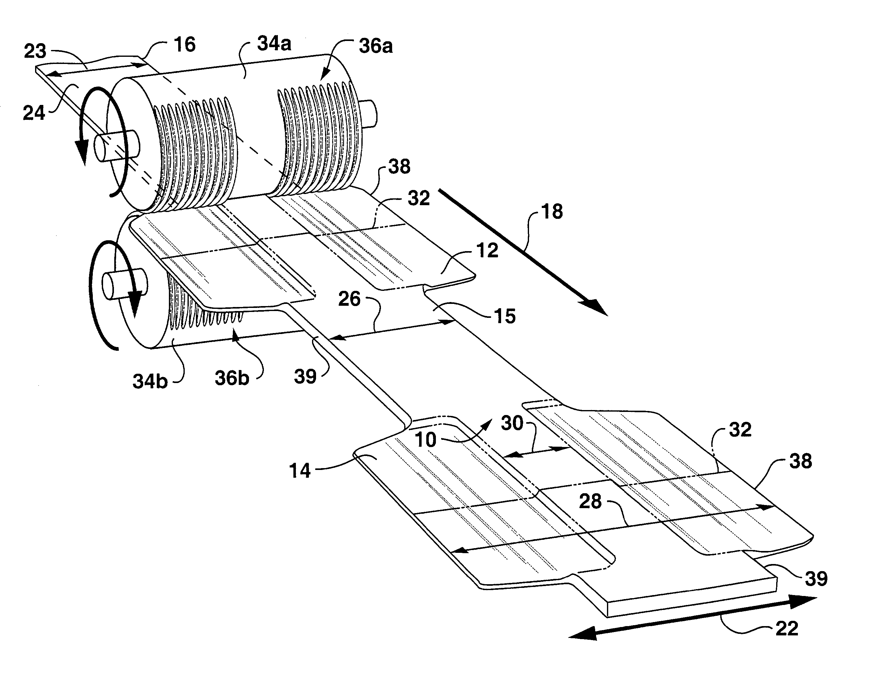 Shaped absorbent pads and associated method for making