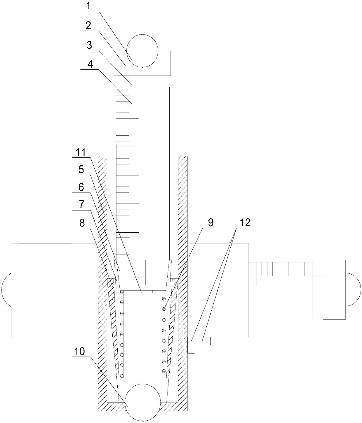 Device for rapidly measuring inner diameter of building pipe fitting