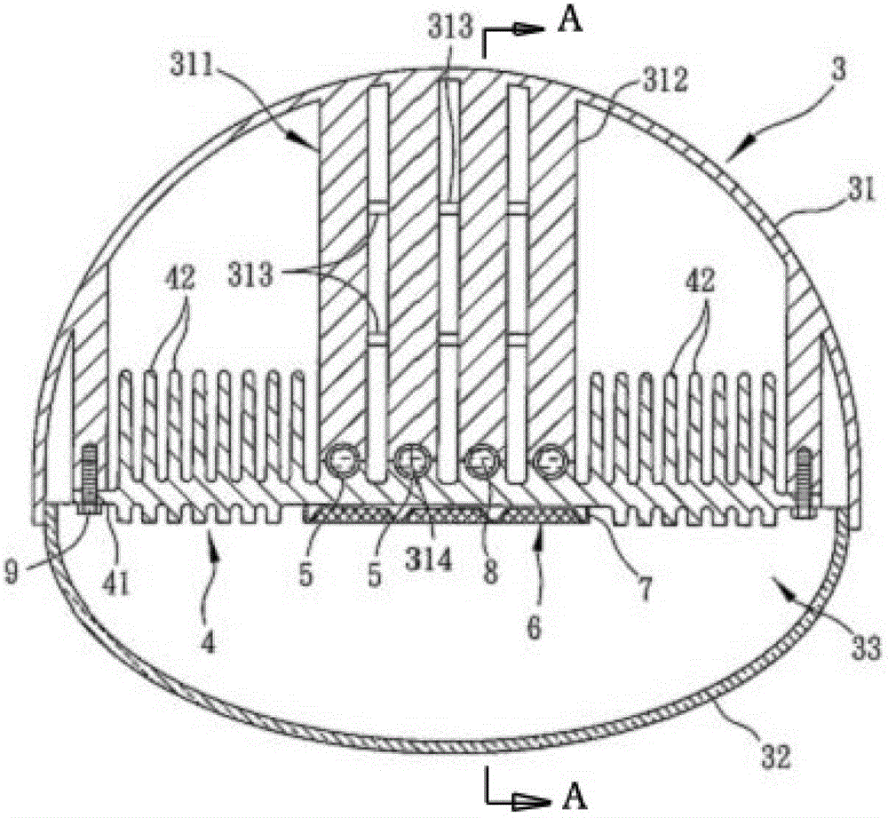 Integral LED (light emitting diode) lamp