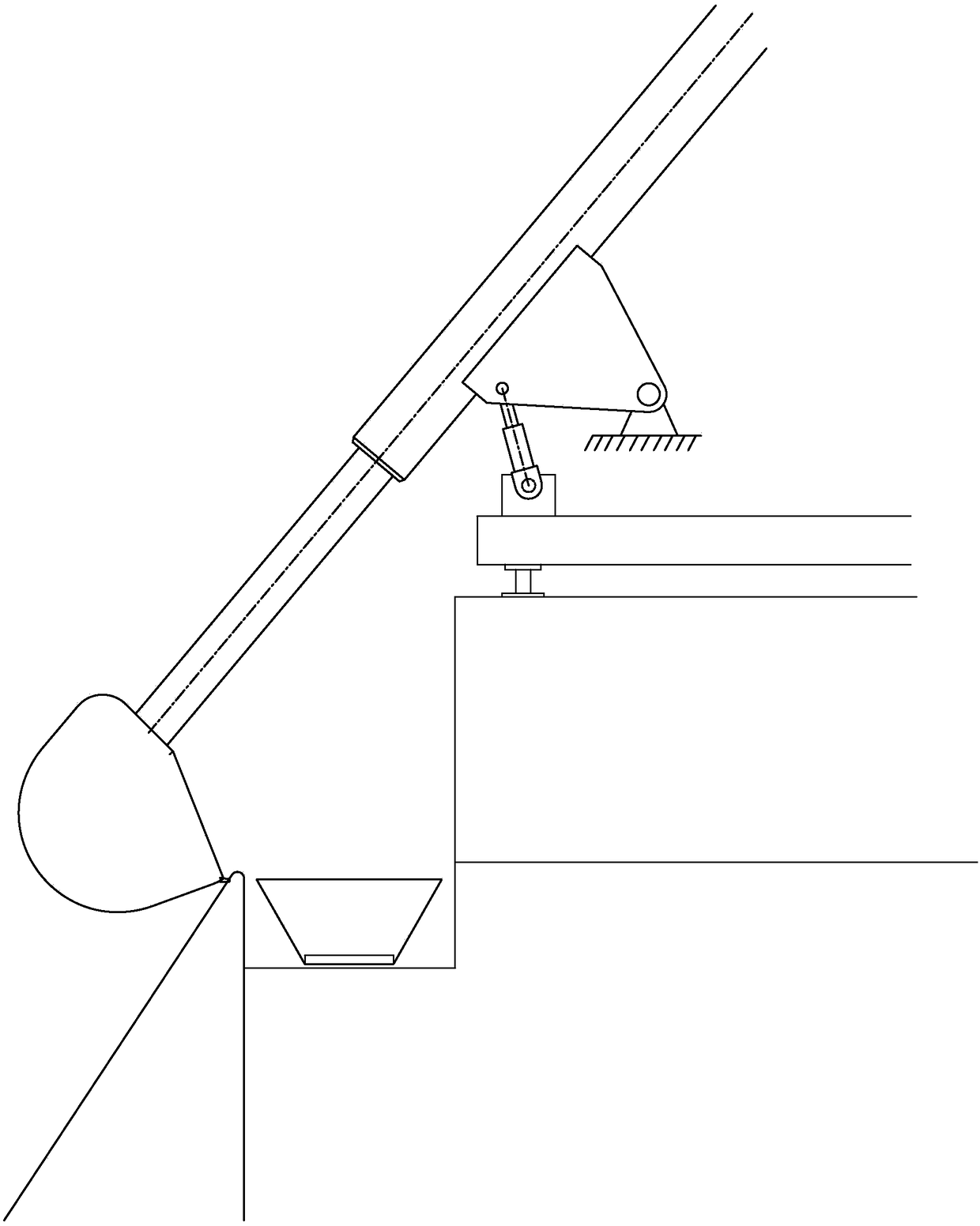 A bucket mechanism of telescopic arm type grid decontamination machine