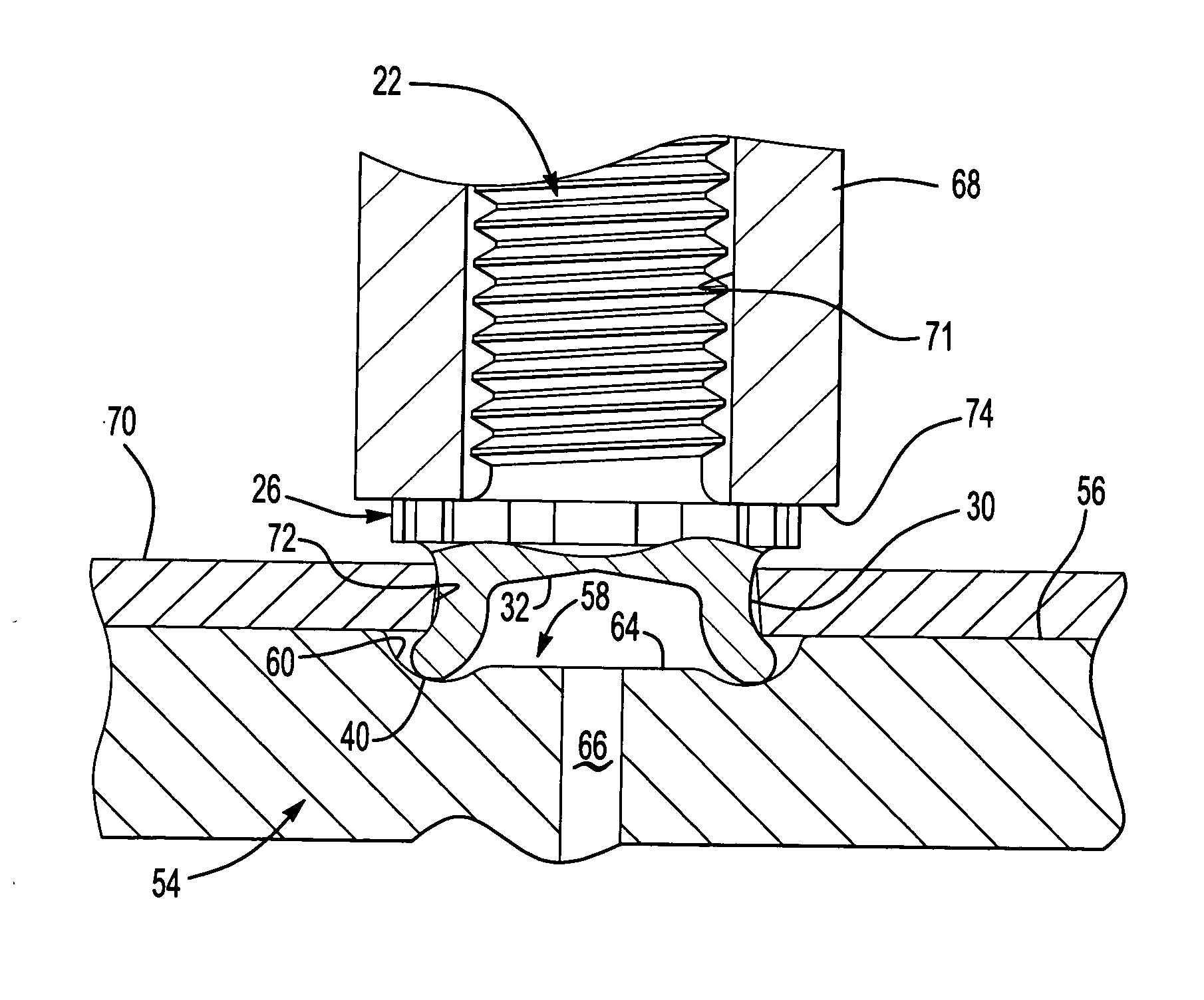 Self-riveting male fastener and panel assembly