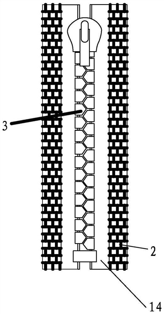 A zipper cloth tape, a cloth tape connection structure, a cloth tape connection process and articles