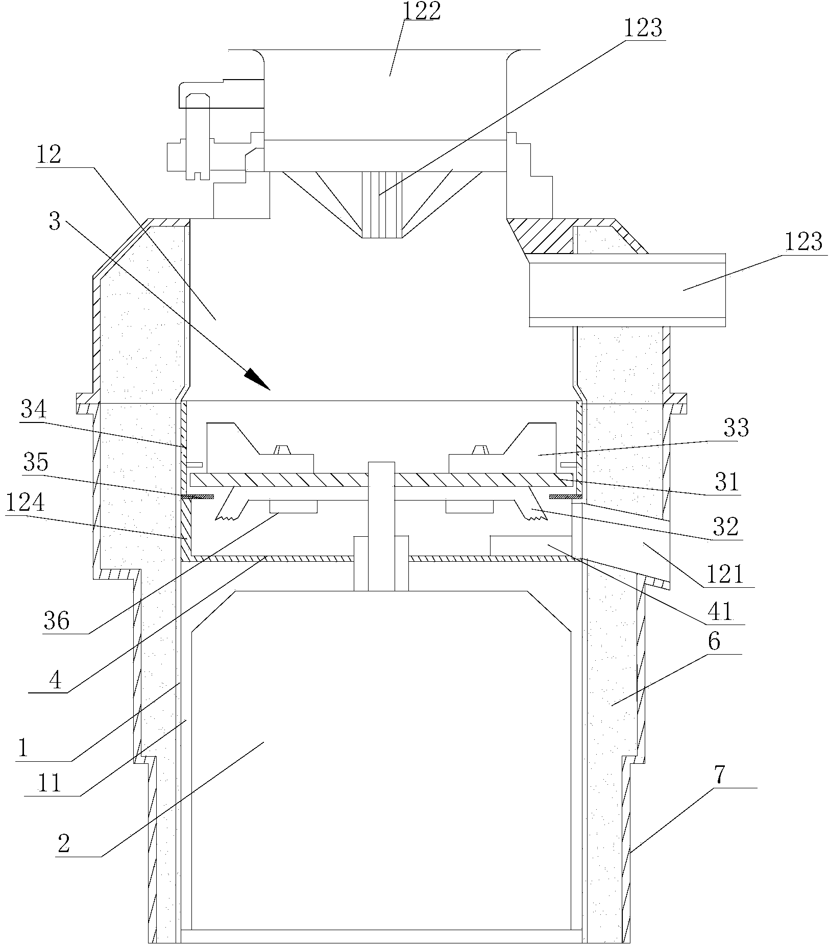 Anti-blocking kitchen garbage treatment device