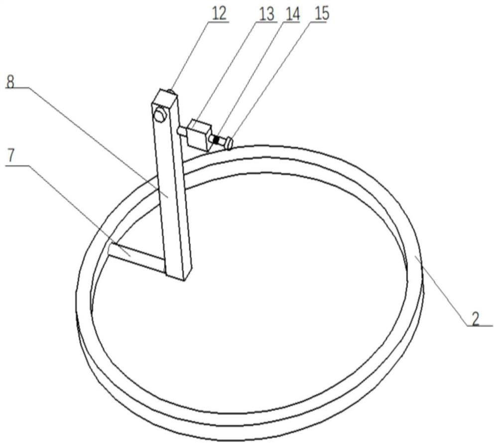 A dynamic test device for radial elastic force of piston ring circumference