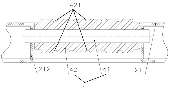 Battery box supporting roller and energy storage device using the supporting roller