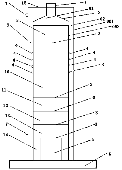 A soil column leaching device
