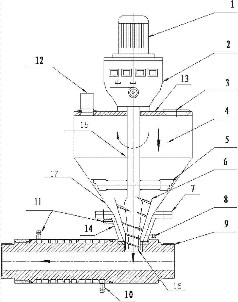 Mandatory continuous feeder for bulk material of mixed grease and glue