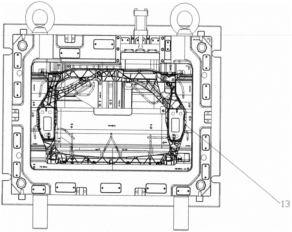 Mold structure for automobile front end frame