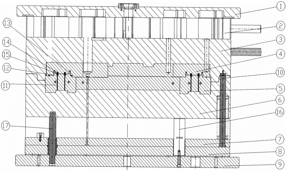 Mold structure for automobile front end frame