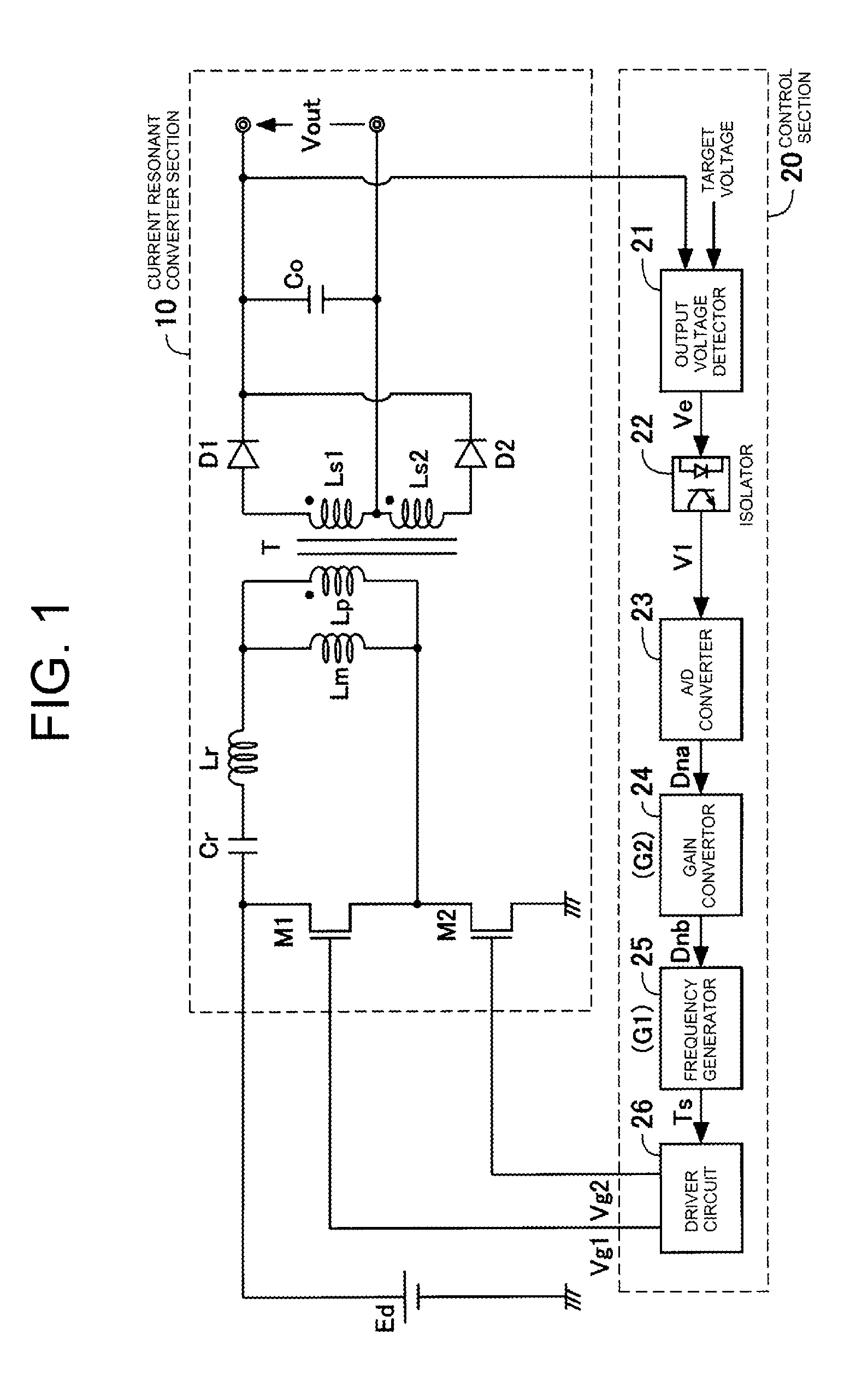 Control device of a switching power supply
