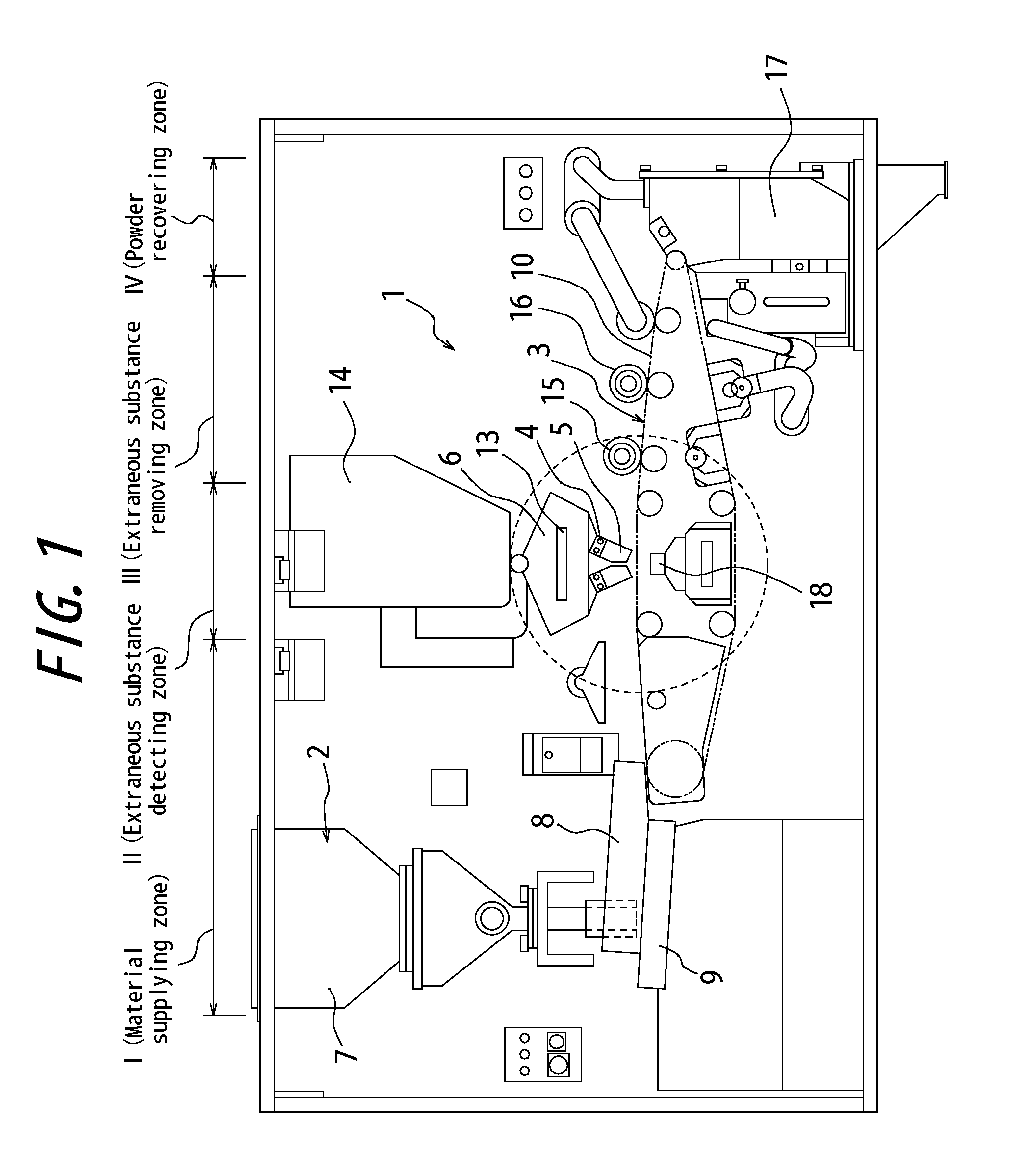 Method and apparatus for detecting colored foreign particles in quartz powder material