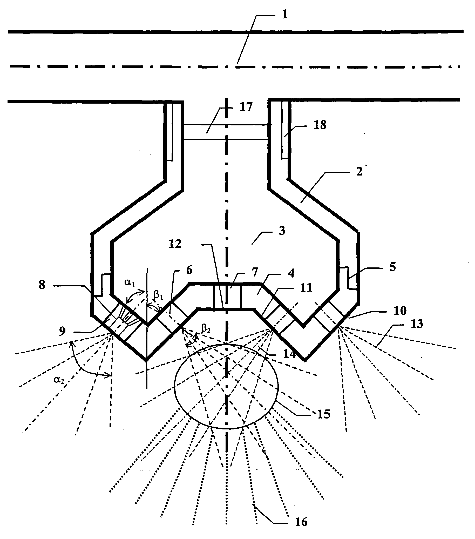 Spray head and nozzle arrangement for fire suppression