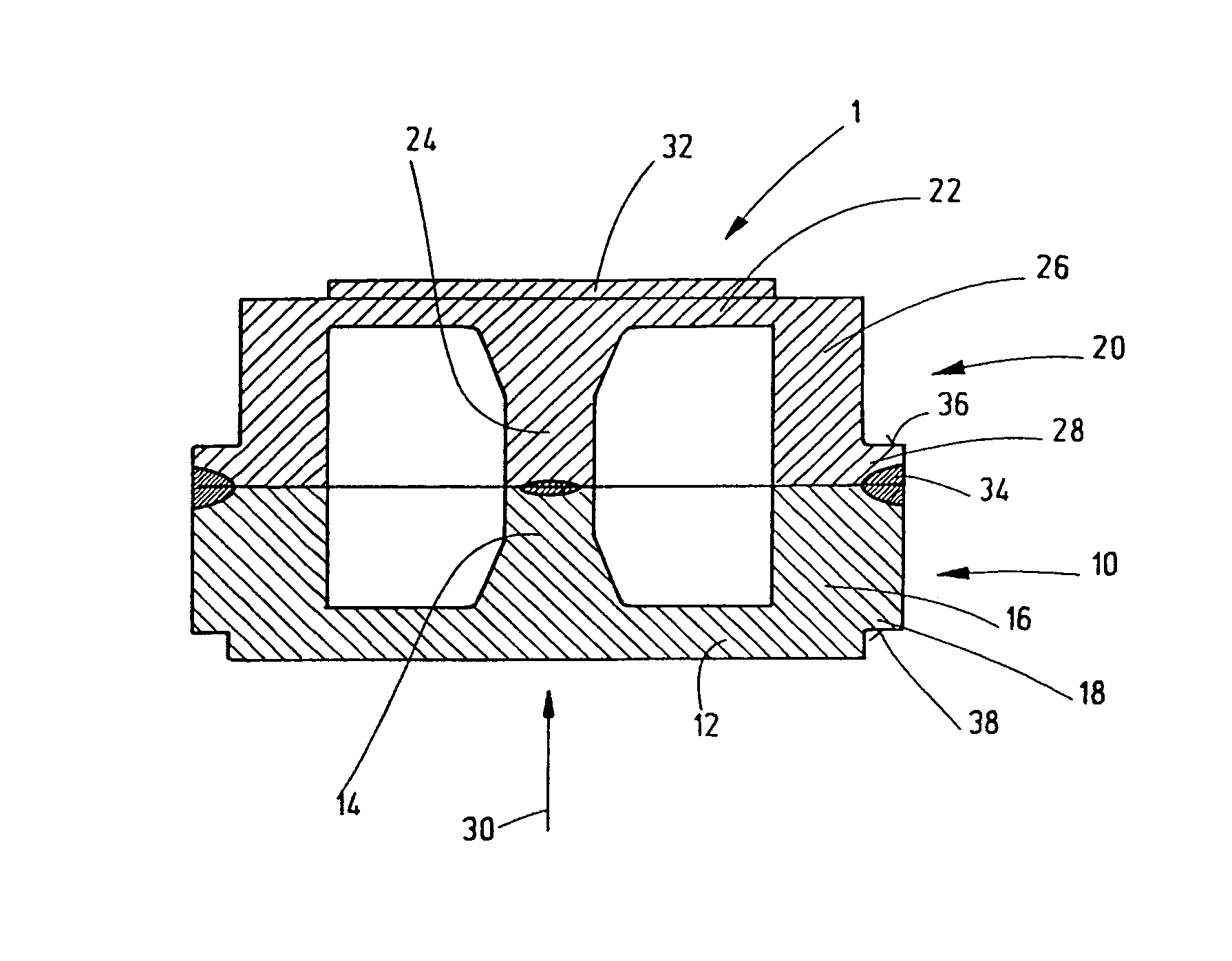 Device for converting a force or a pressure into an electrical signal and method for producing such a device