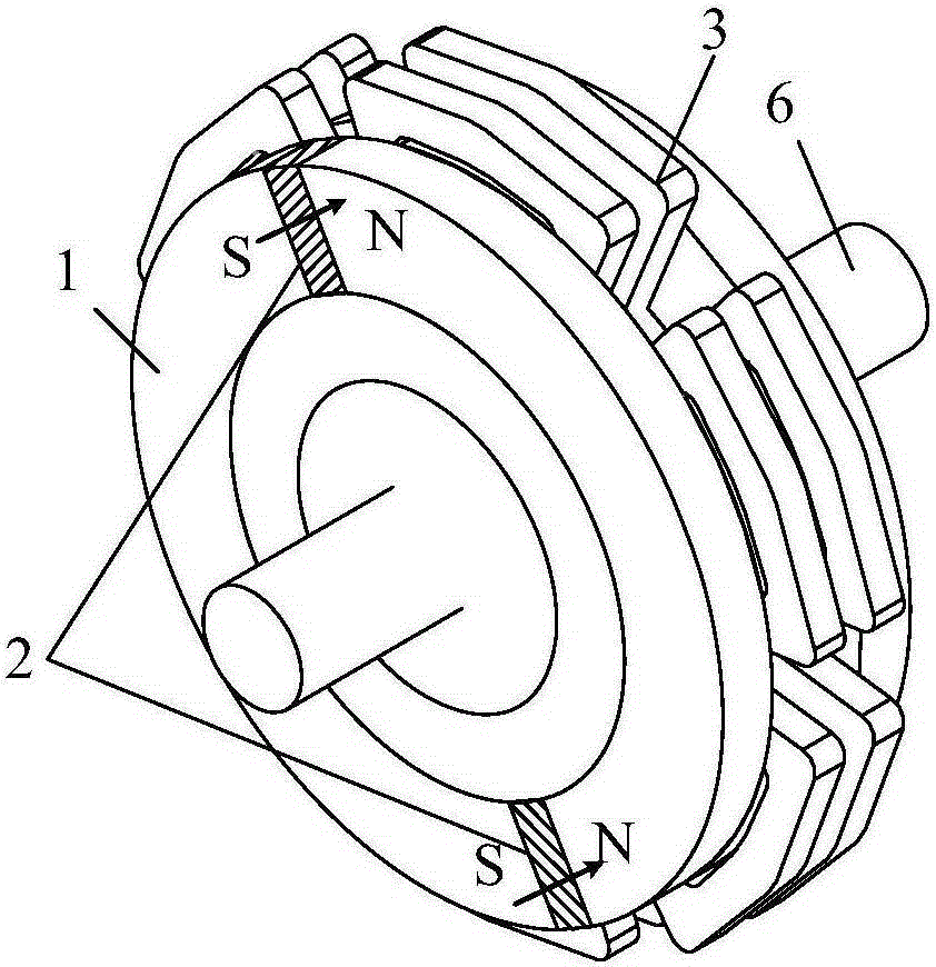 Stator permanent-magnetic doubly salient disc-type motor