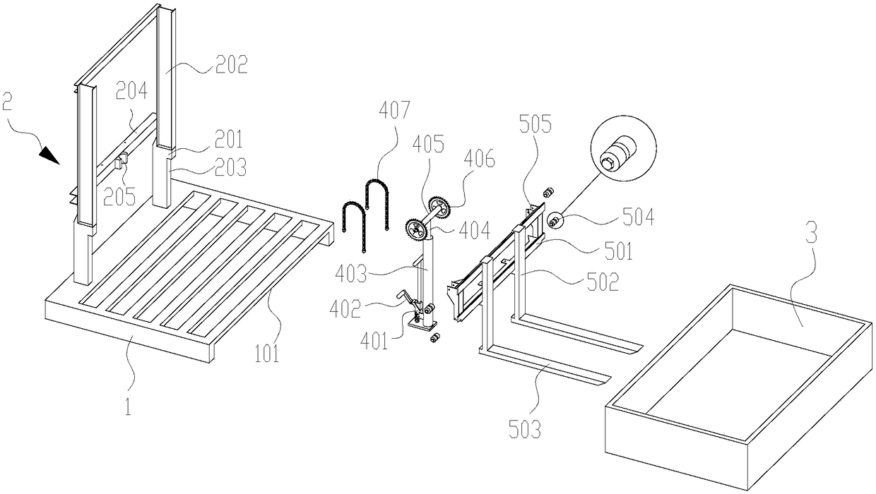 Emergency handling device for power battery of new energy vehicle and operation method thereof