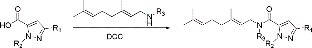 EBF ((E)-beta-Farnesene) analogues containing pyrazole-carboxamide, and preparation method and application thereof