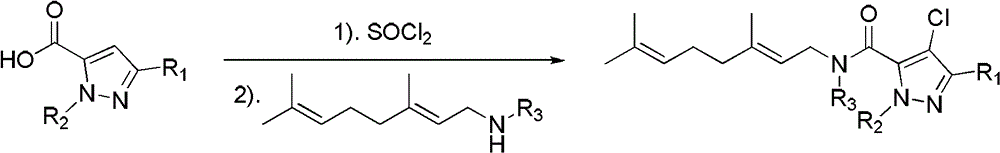 EBF ((E)-beta-Farnesene) analogues containing pyrazole-carboxamide, and preparation method and application thereof