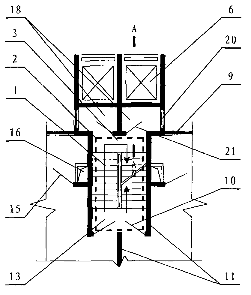 Land-saving type high-rise residential building traffic junction