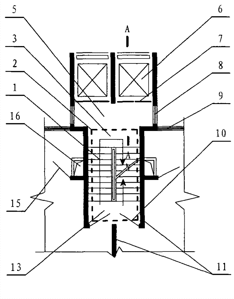 Land-saving type high-rise residential building traffic junction