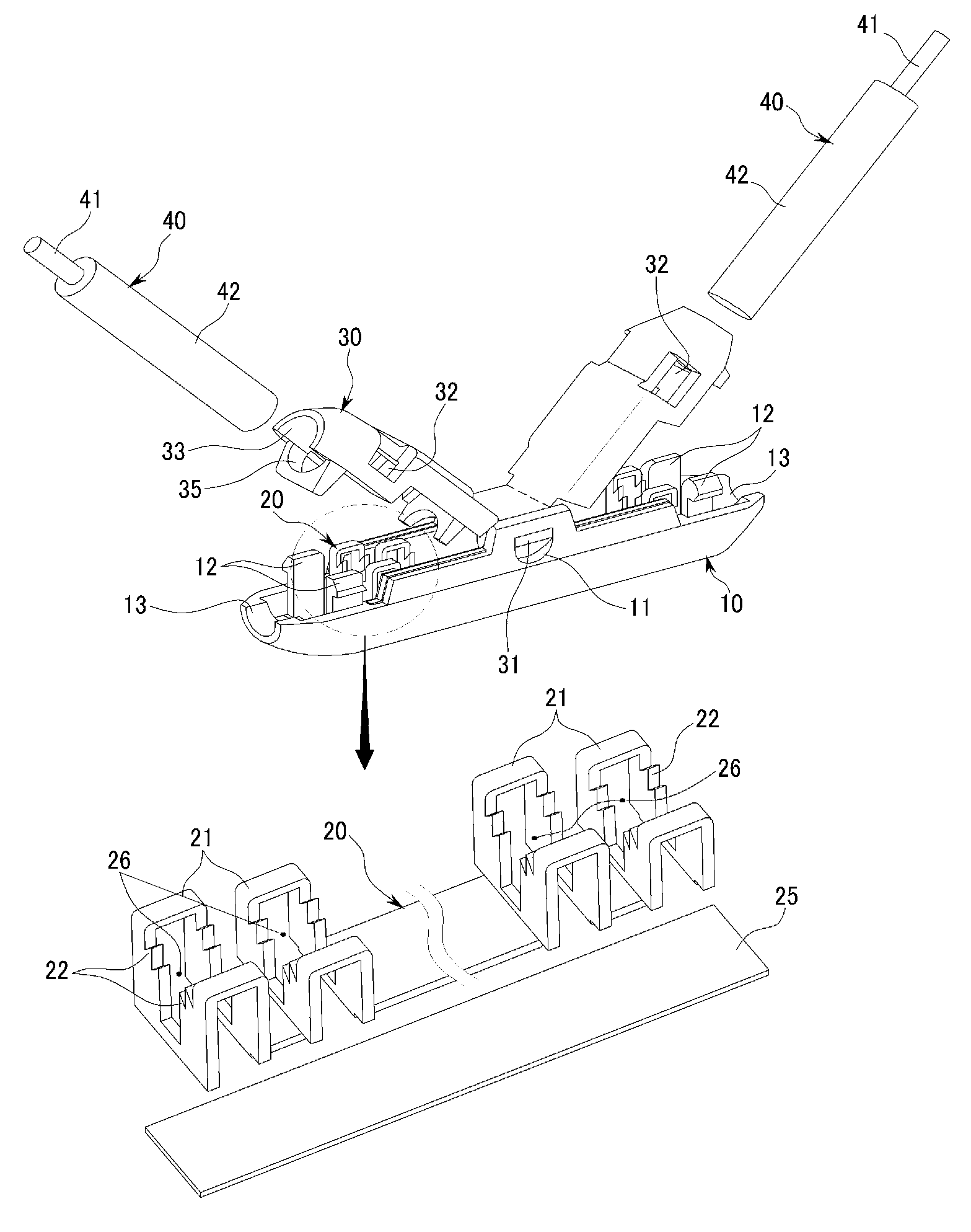 Electric wire connector for press connecting electric wires