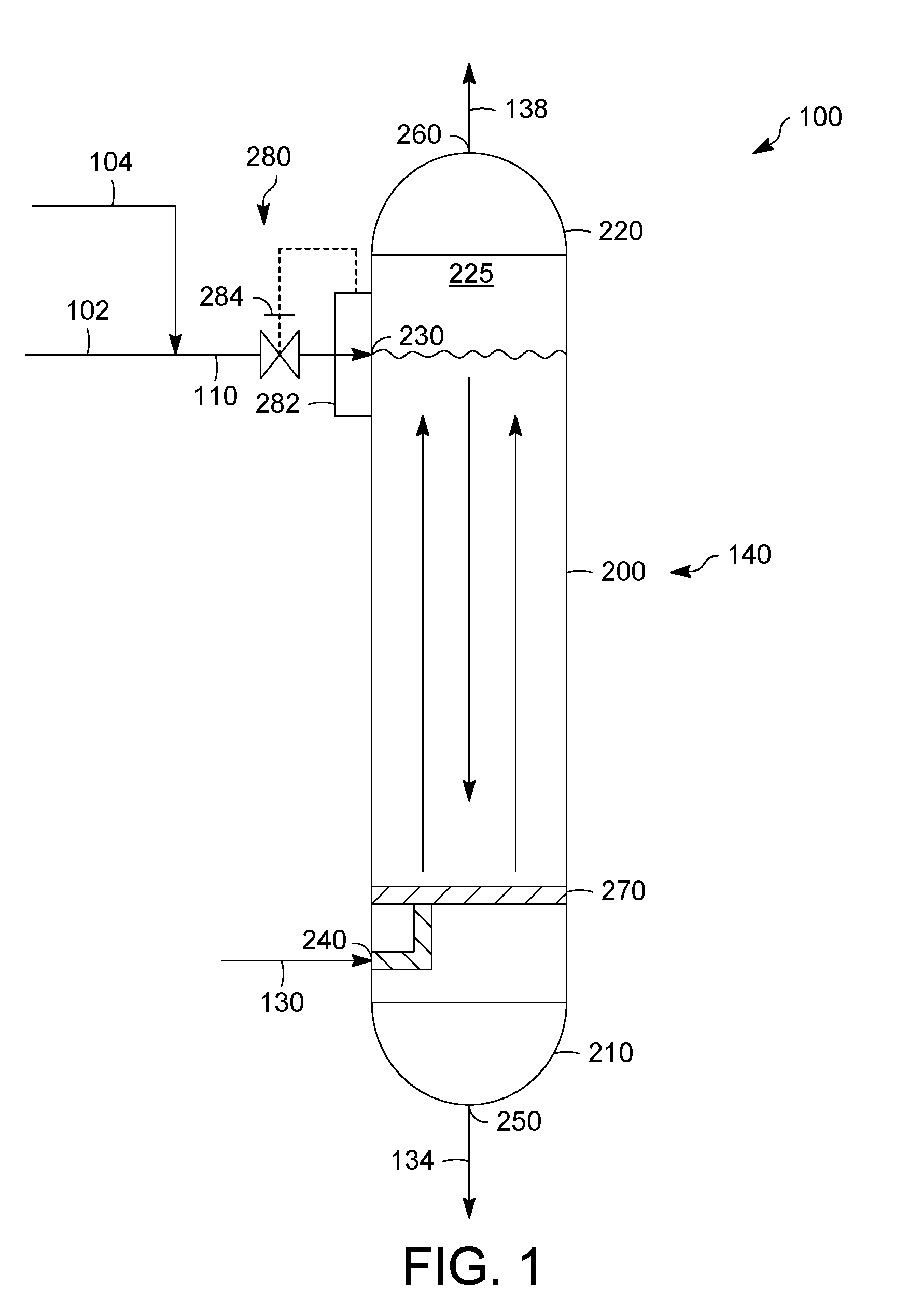 System and process for reacting a petroleum fraction