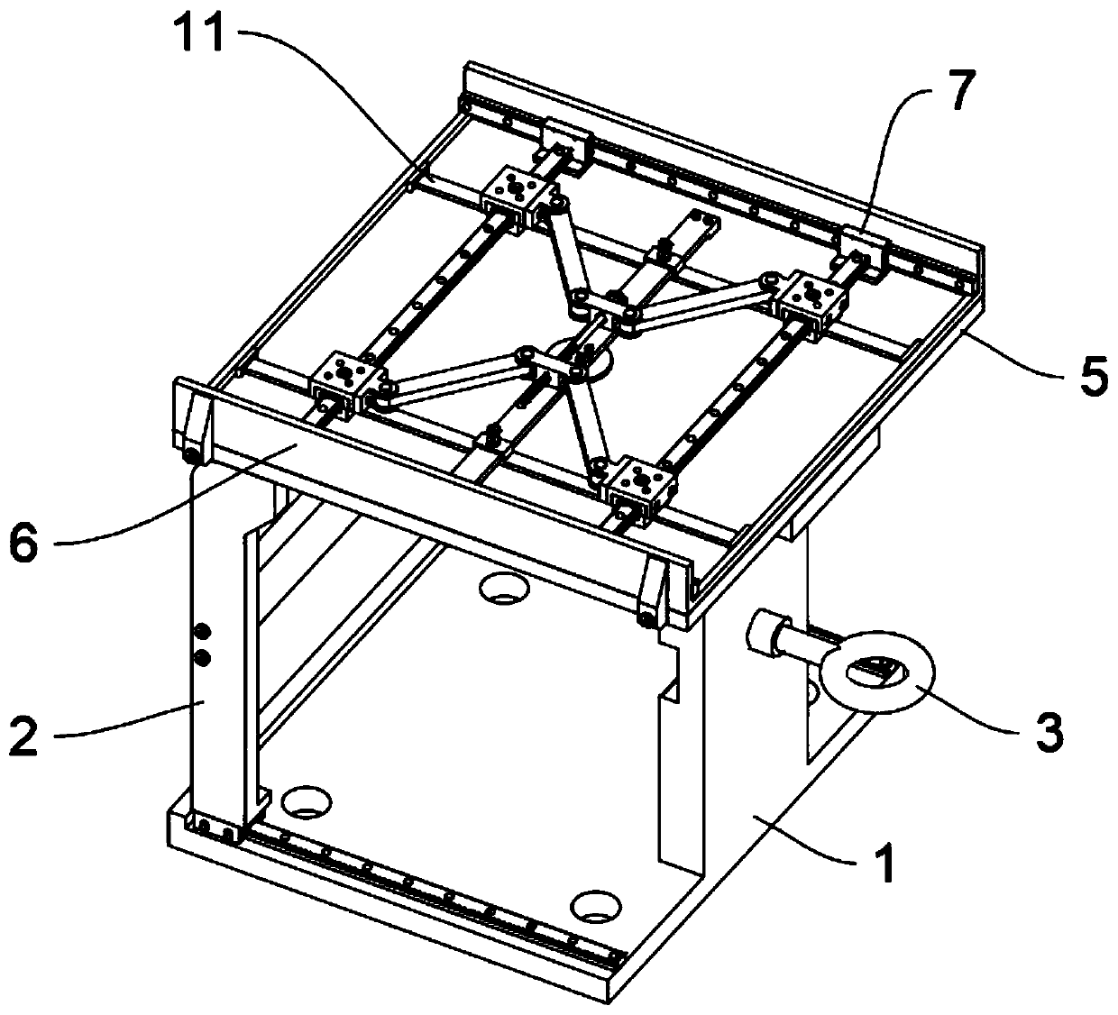 Positioning mechanism for trial assembly for erection of platform type power tower