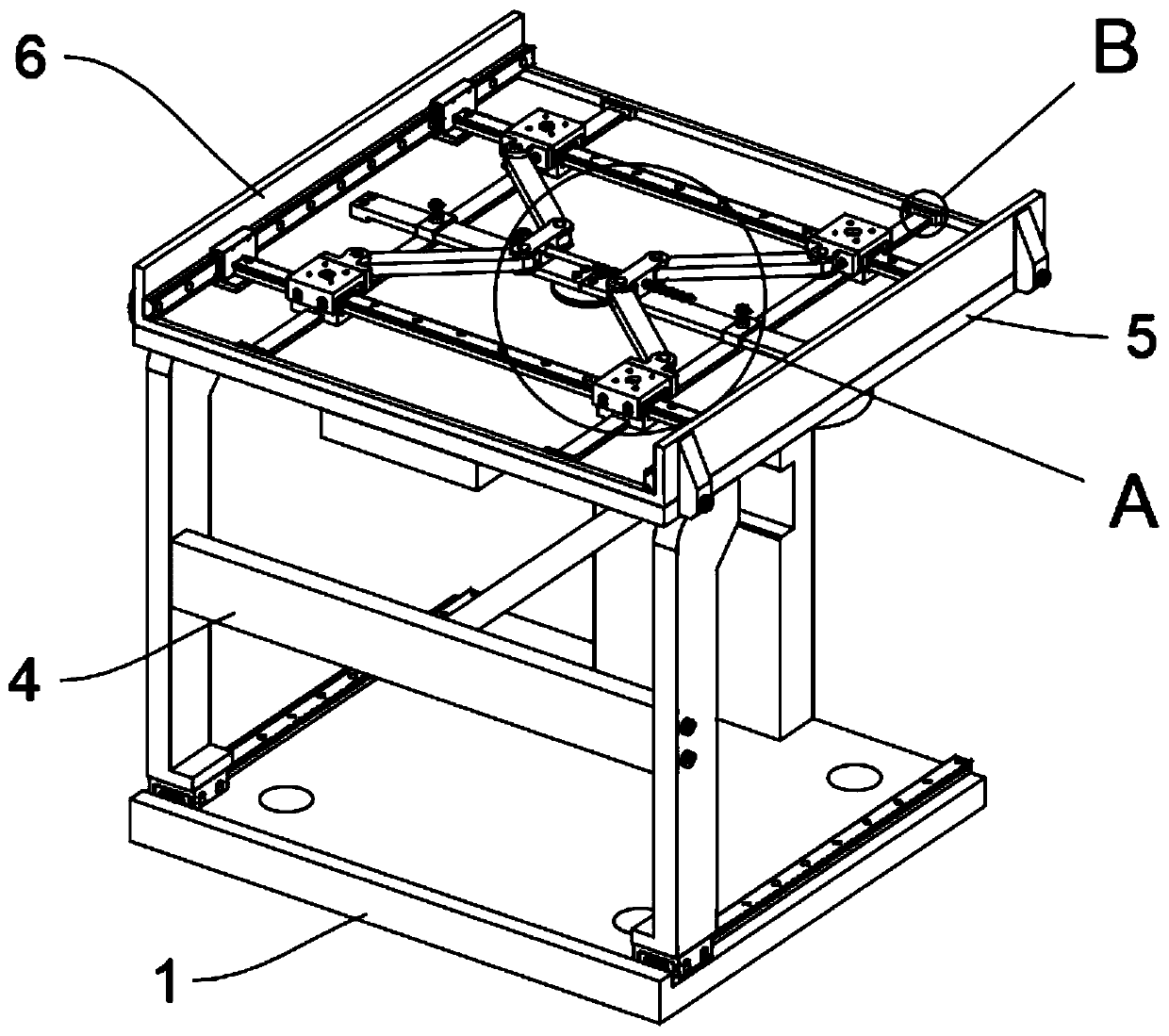 Positioning mechanism for trial assembly for erection of platform type power tower