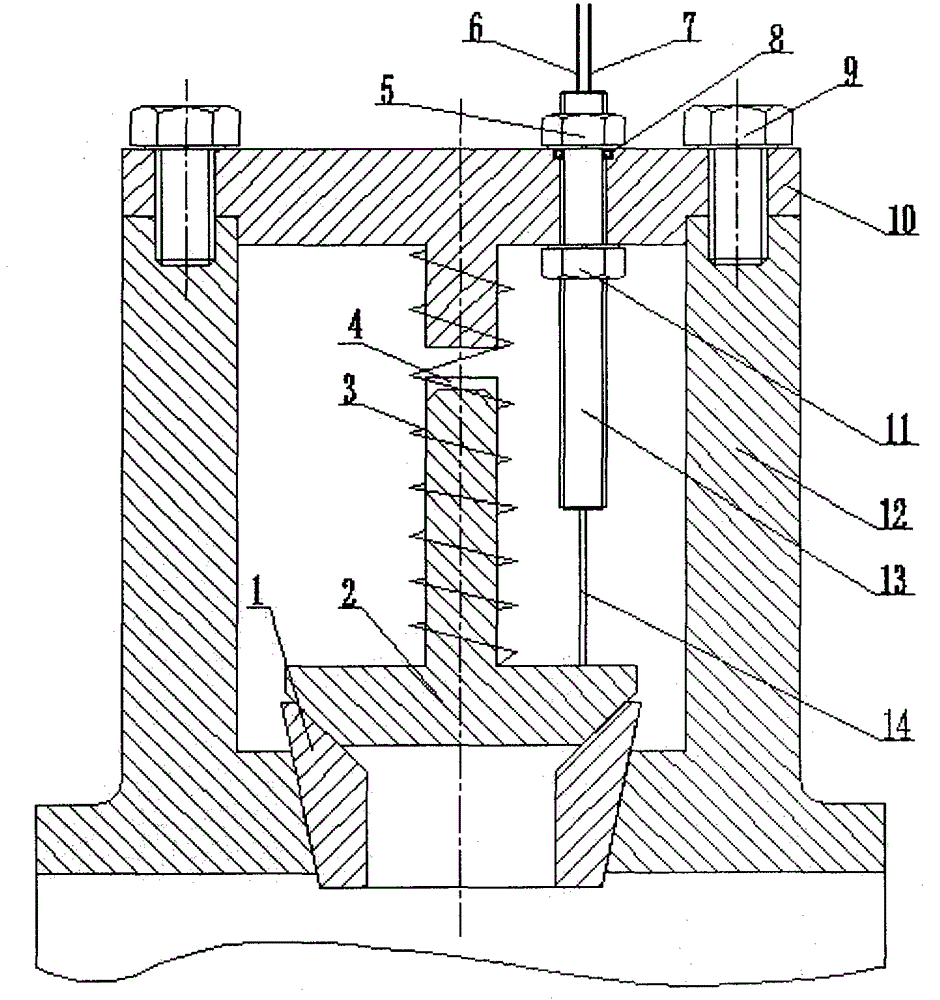 A device for measuring the displacement of the valve disc of a reciprocating pump